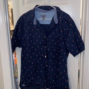 Van Heusen Flamingo button down short sleeve shirt.